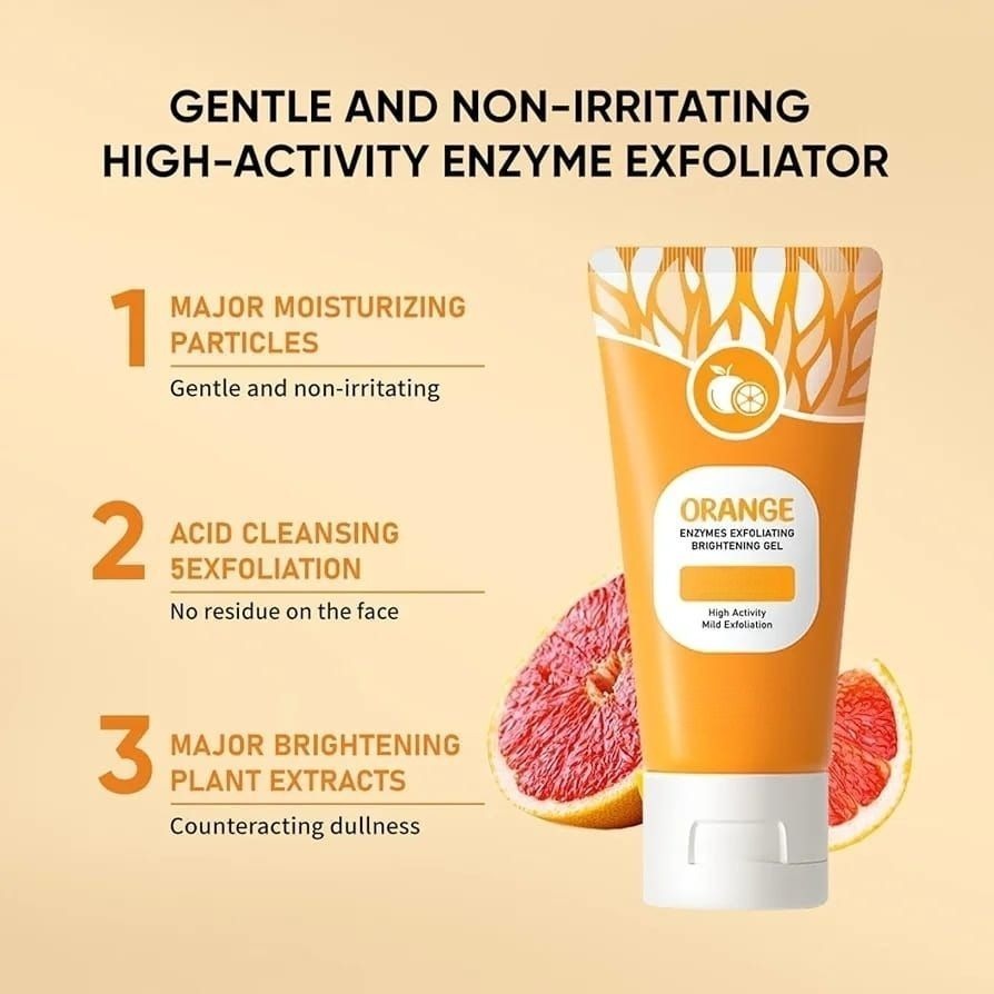 Orange Enzyme Exfoliating Gel – 100g | Brightening, Nourishing & Citrus Skincare for Radiant, Glowing, Healthy Skin