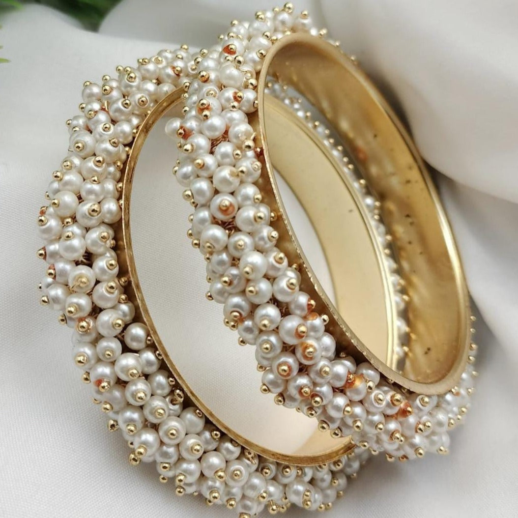Fancy Pearls Design Bangles Set for Girls/Women