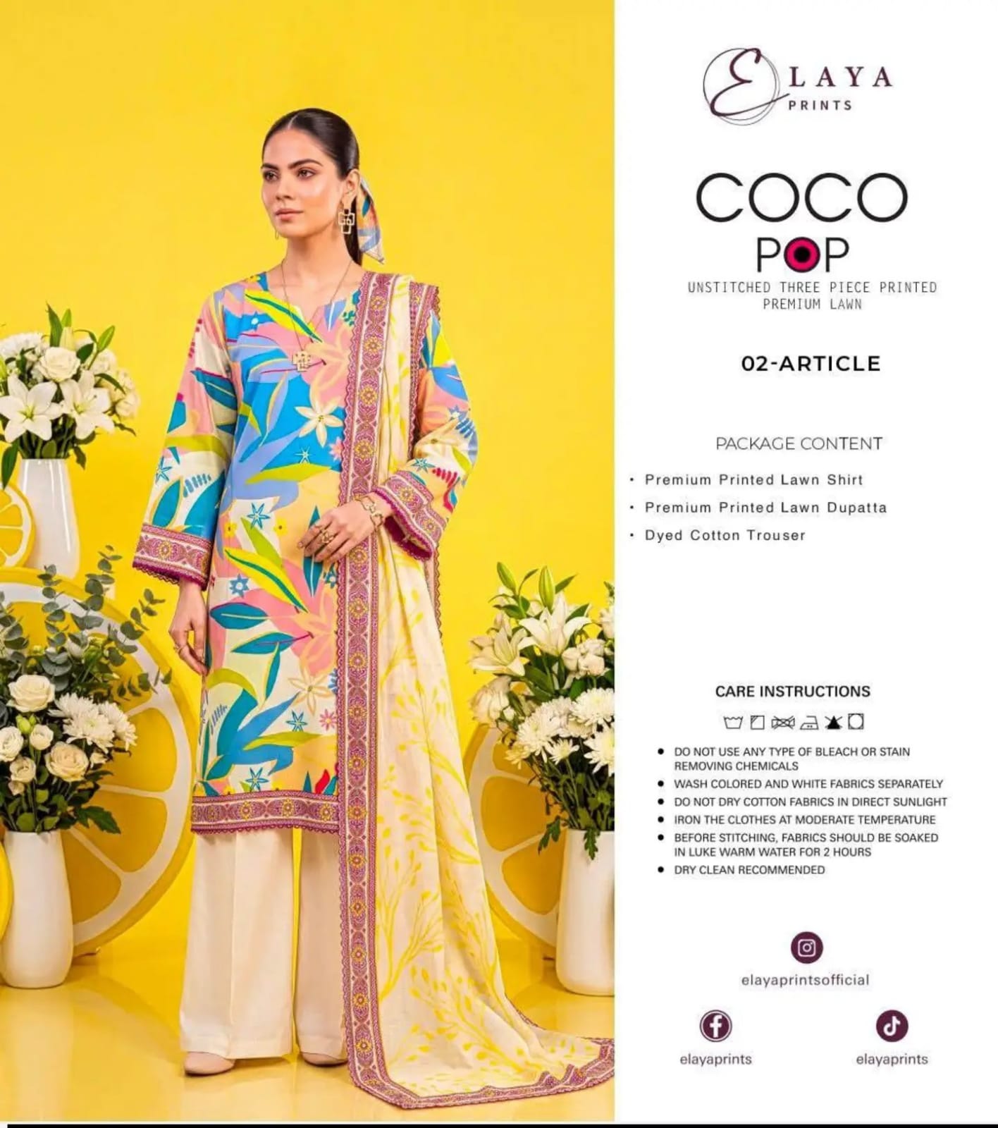 COCO POP Elaya Prints Luxury Digital Printed 3 Pcs Collection