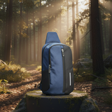 Blue And Black Sling Backpack Providing Durable Quality With Comfortable Carry Stylish Design