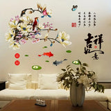 Removable Chinese Style Wall Sticker Magpie Plum Blossom Living Room