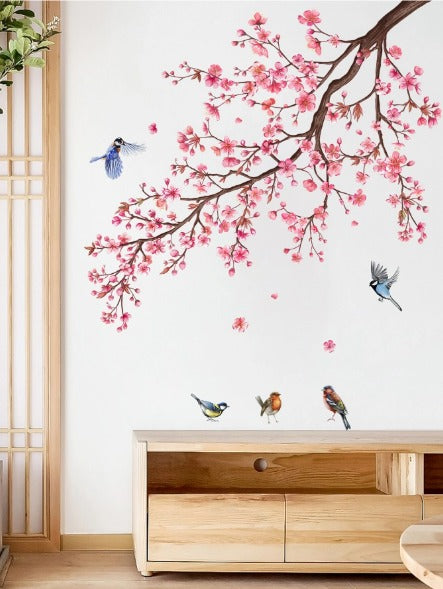 A set of wall stickers birds flower branches wall sticker wall decoration xh6021