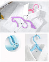 Portable Folding Clothes Hangers with Slots – Pack of 10 Durable Travel-Friendly Hangers. ( Random Colour )