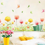 Wall Sticker Flower Flower Kitchen Toilet Plant Sticker Cafe Green Fence Wallpaper Scandinavian Seal Accent Kitchen Toilet Hydrangea Flower Bed Leaves Butterfly Lily Cactus Glass Entrance Branch size 50x70 xls7179