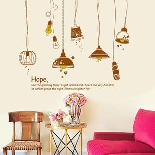 Lamp Coklat Stiker Dinding Wallpaper Dekorasi Ruang Wall Sticker JM7176