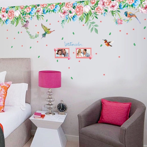 Sk9052 Peony and Magpie Wall Sticker