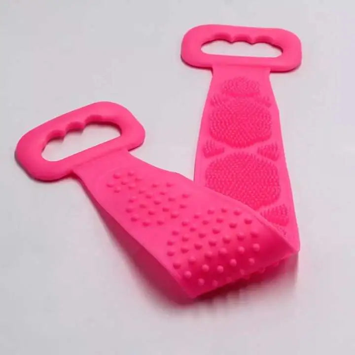 Pack of 2 Silicone Back Scrubber Bath Belt, Bath Scrubber (random Color)