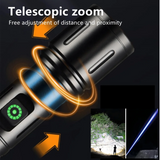 Ruilang  Portable Rechargeable Powerful LED Flashlight, Aluminum Alloy Zoom Flashlight