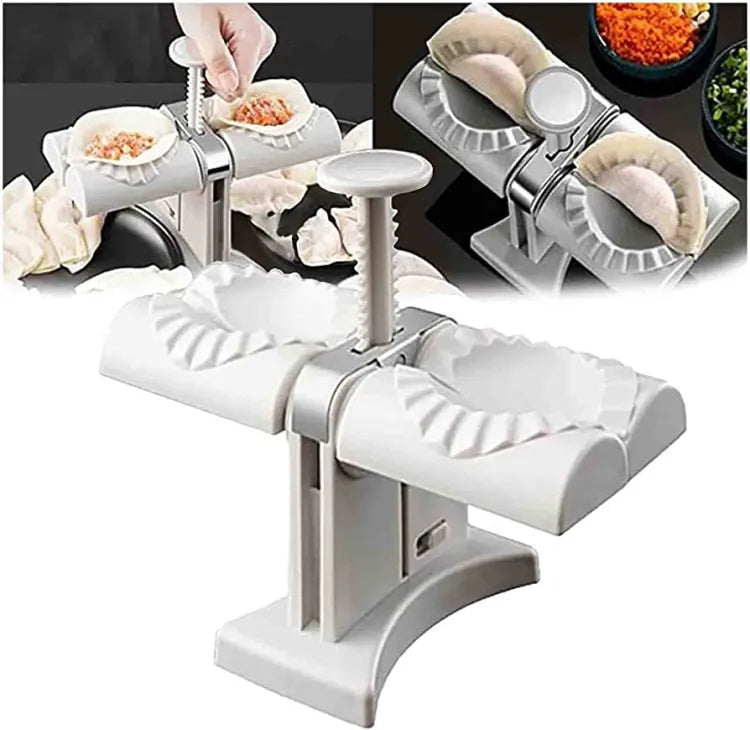 Double head design automatic dumpling machine mold,  dumplings quickly and easily (random color)