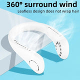 X5 Leafless Hanging Neck Fan with Adjustable Neck Band - Portable Rechargeable Neck Fan - Neck Fan For Summer (Random Color)
