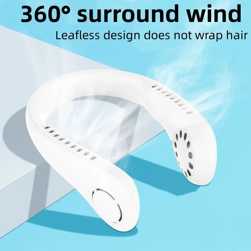 vaneless Hanging Neck Fan | portable rechargeable fan bladeless neck fan (random color)