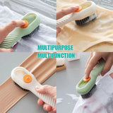 Multi-purpose Shoe Brush Soft Bristle Automatic Liquid Long Handle Cleaning Brush Clothes Board Brush Household Cleaning Tools(random color)