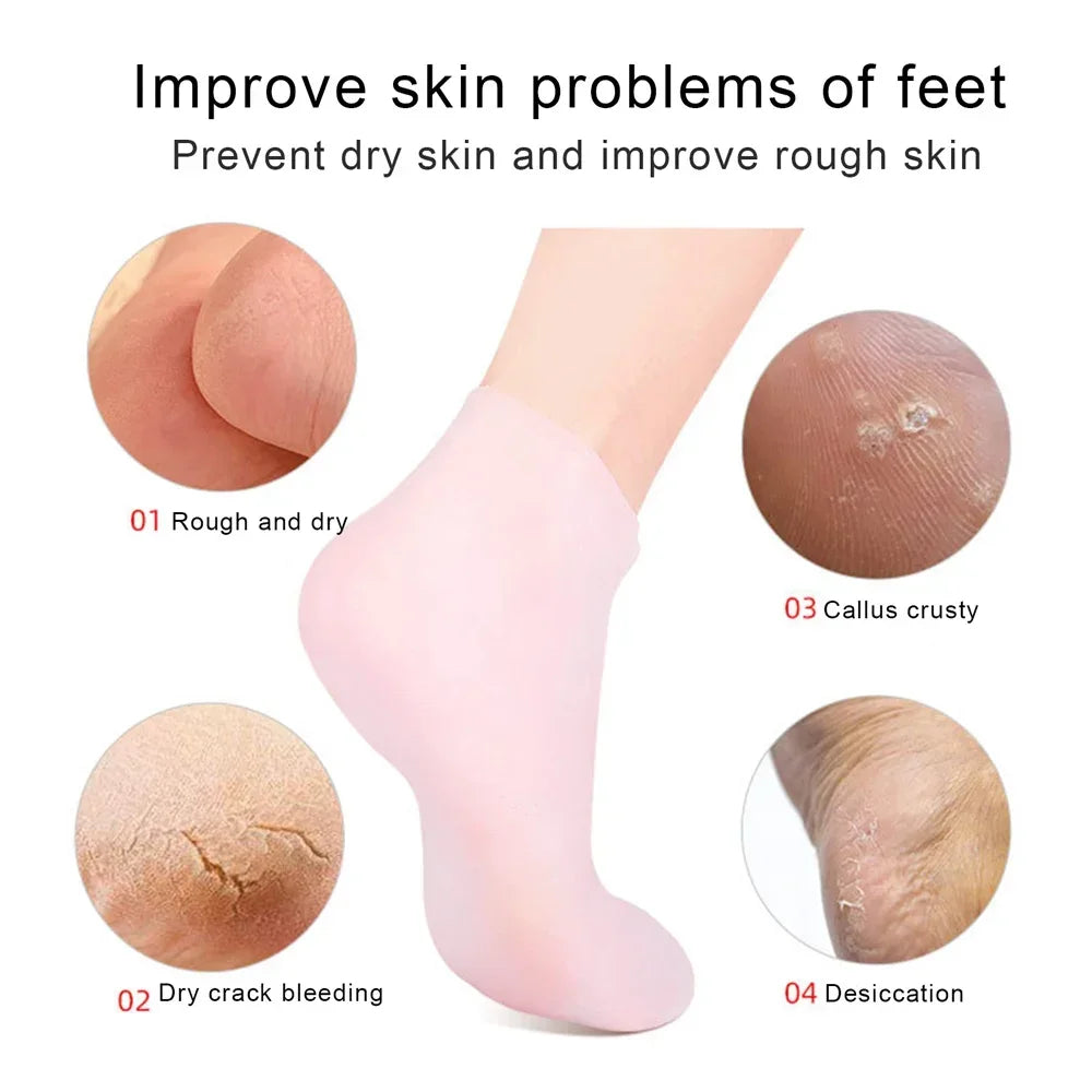 Silicone Jelly Socks Gel Moisturizing Socks Foot Care Protector women's and men's feet.