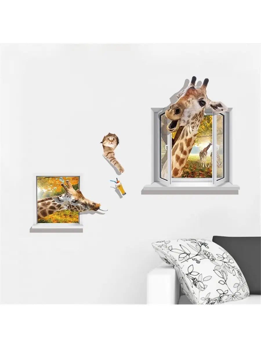Interior stickers Animals Cheerful giraffe size  60x90 xl8318
