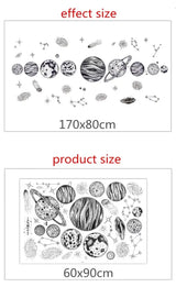 SAMHEZ JM7363 PLANETS BLACK N WHITE 60X90  WALSTIKER WALLSTICKER  WALL STIKER