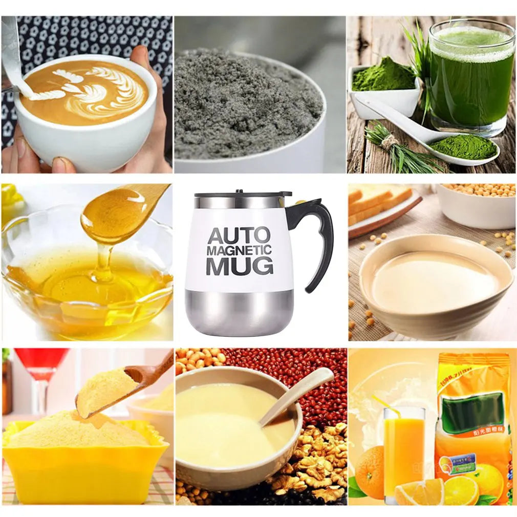 Auto Magnetic Mug 400ml Coffee Milk Mix Cups 304 Stainless Steel
