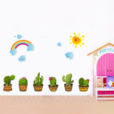 XH6216 CACTUS N RAINBOW RAINBOW CACTUS WALL STICKER 45X60 WALSTICKER