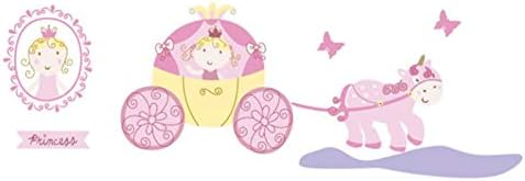 Fun Princess Carriage Pumpkin Horse Animals Flowers Floral Decorative Graphic Mural Art Wall Stickers size 50x70cm  Ncs014