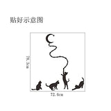 Kids Wall Decals,Wall Decor Stickers For Living Room,Four Cats And Moon Background Wall Stickers Hand-Painted Wall Stickers Removable Self-Adhesive  nc4kit- 32x57 w5