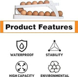 2 Tier Automatic Rolling Egg Holder for Refrigerator, Fridge Egg Dispenser Tray & Kitchen Egg Storage Rack