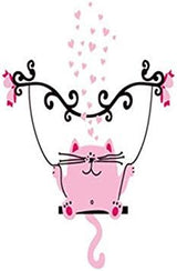 Jm8245 Cute pink cat wall sticker Premium Waterproof Vinyl Decal Stickers for Laptop Car Window Bumper Mug Tuber Cup Door Wall Decoration ,