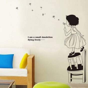 ay-715-aquire-little-girl-blowing-dandelion-in-the-air wall art stickers