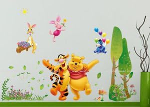 Winnie the Pooh Bear Tiger Rabbit Wall Decal for Preschool Nursery Decoration Animal Wall Stickers Cartoon Wall Art