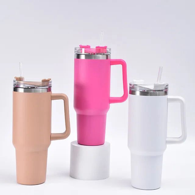 Stanley 40 Oz (1200ML) Stainless Steel Vacuum Insulated Tumbler with Straw –Random Colors | Stanley ( Plain)