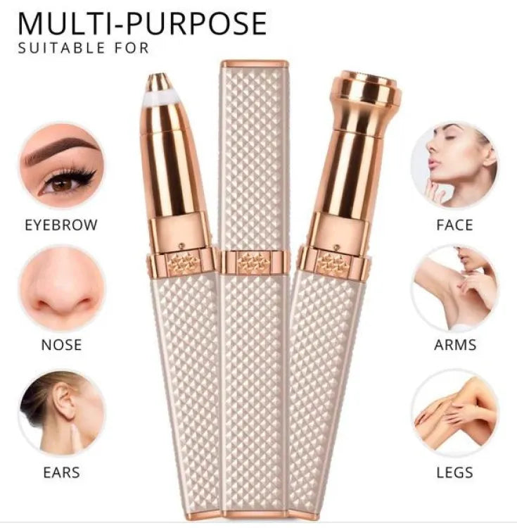 2 in 1 Flawless Facial Hair removal | 2 in 1 Women's Electric Epilator USB Charging Portable Hair Remover Bikini Painless Shaver for Women Body Facial Eyebrow Trimmer(random color )