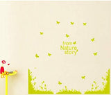 Jm8219 Green Grass Butterfly Art Mural Vinyl Waterproof Wall Stickers Kids Room Decor Nursery Decal Sticker Wallpaper