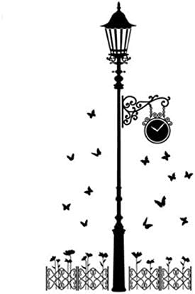 Street lamps and Iron fence Wall Decal Sticker Self - Adhesive Street lamps and Iron fence Instant Wall Decal Sticker for Living Room Bedroom