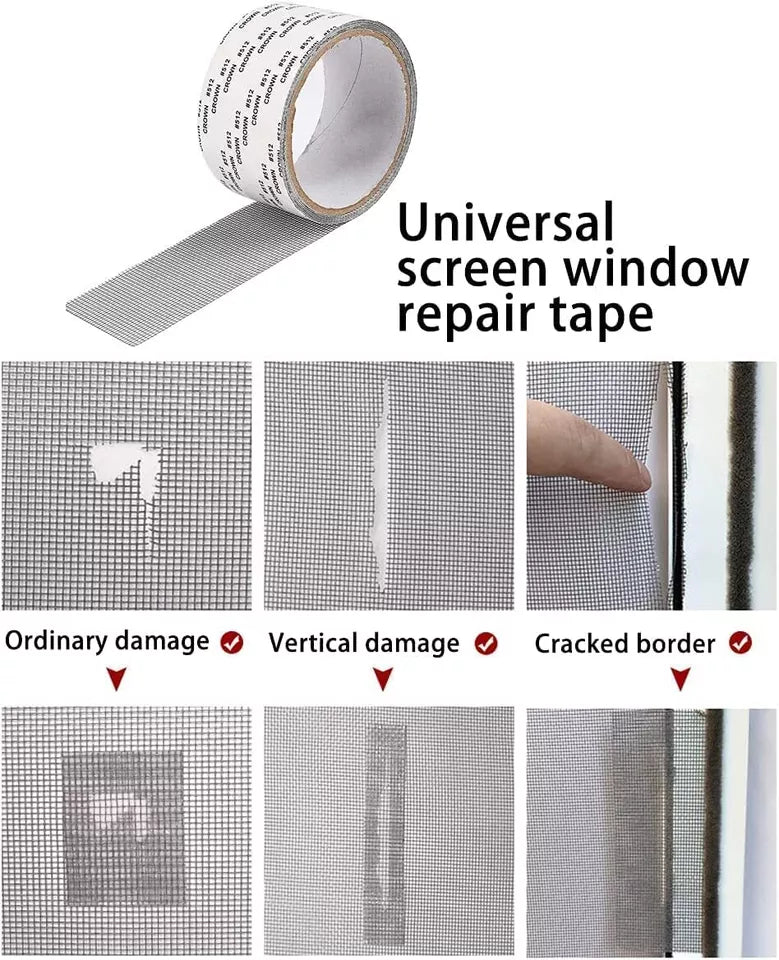 3 Meter - Mesh Roll Tape Window Screen Repair Patch Keep Mosquitoes Out With Anti Insect Self Adhesive Mesh Patch Tape