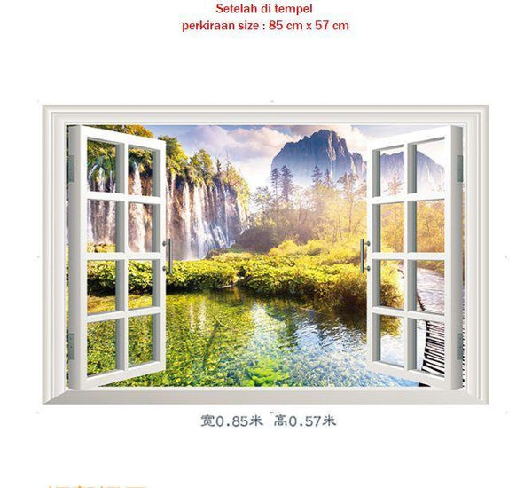 Wall sticker Jendela Tebing Pohon XL8022H (90x60) Stiker Dinding