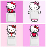 10pcs/set Hello Kitty Light Switch Stickers Wall Sticker Art Home Decor | Cute Hello Kitty Self Adhesive Light Switch Sticker size 30x45 kg3004