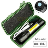 Portable LED Flashlight – Mini Rechargeable Torch with Side Light & Waterproof Body