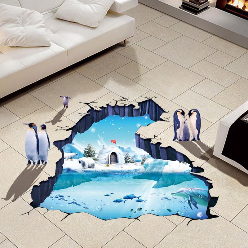 XL8303 SNOW N PINGUIN 3D wallsticker wall sticker stiker dinding 3D Sticker