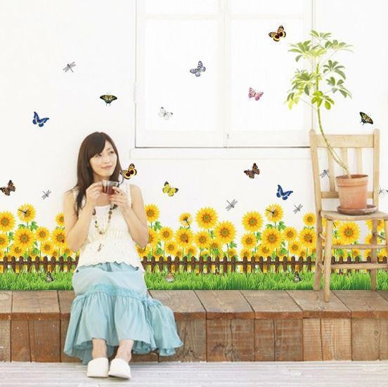 WALLSTICKER 50X70 SK7060 SUN FLOWER N GRASS