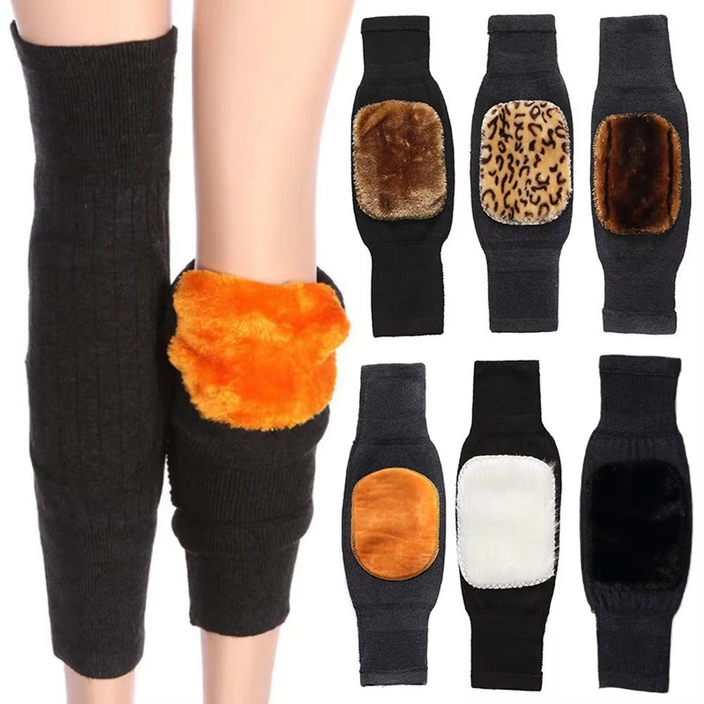 Unisex Women Men’s Cashmere Wool Knee Brace Pads | Winter Warm Thermal Knee Warmers Velvet Knee Protector (Random Color)