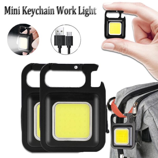 Multifunction 500 Lumens Mini Pocket COB LED Portable Keychain Light (metal body )