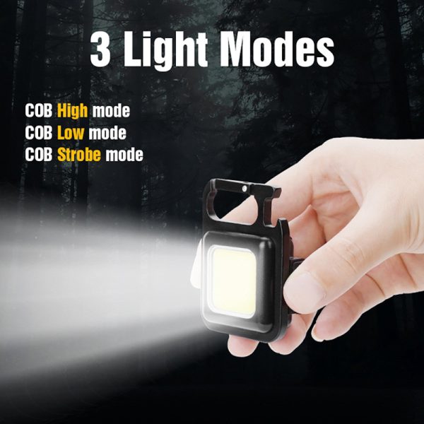 Multifunction 500 Lumens Mini Pocket COB LED Portable Keychain Light (metal body )