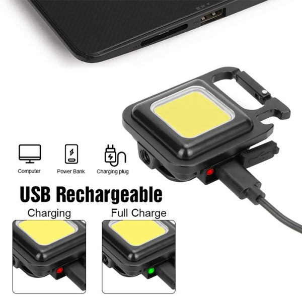 Multifunction 500 Lumens Mini Pocket COB LED Portable Keychain Light (metal body )