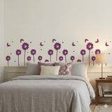 Modern Sunflower Wall Sticker with Flying Butterflies size 22x45