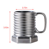 Screw Shape Ceramic Coffee Mug: Unique 3D Porcelain Tea Cup with Sculptural Twist Design.