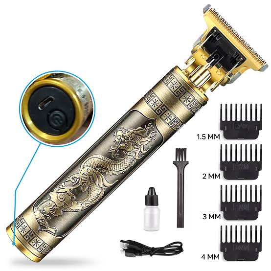 Metal Body Vintage T9 Hair Trimmer For Men Professional Usb Rechargeable Beard And Hair Cutting Machine Precision Shaver
