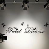 Sweet Dreams Quotes Butterfly Wall Sticker For Bedroom Home Decoration Kids Decals Diy Letters Mural Art Printing Pvc Poster Dz003 Size: 25x70cm