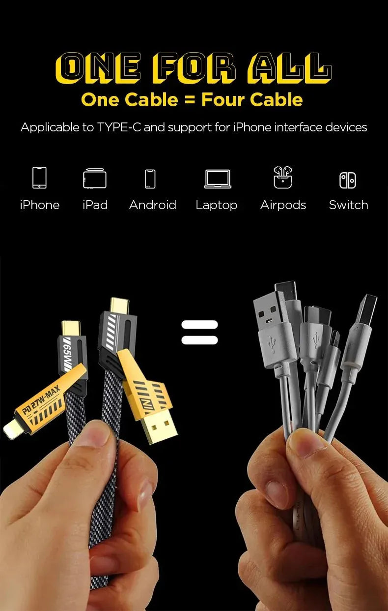 Logilink 60W Fast Charging Data Cable | 4?in?1 Multi USB PD | 1000 mm Length