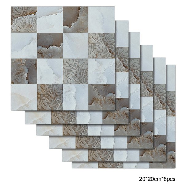 DIY Kitchen Bathroom Bathroom Simulation Wall Tile Waterproof Wallpaper, Peel and Stick Tile Backsplash Wall Tiles 8"x8" (6 Sheets) JM706 Floor /tile Stickers