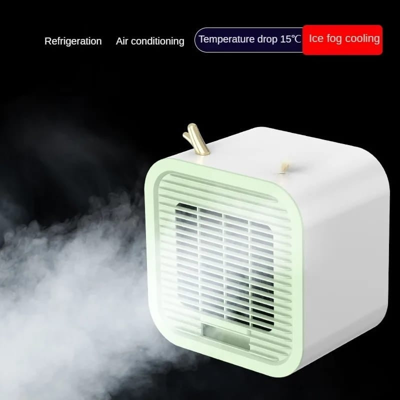 Portable Desktop Air Conditioning Fan | Three Gears Adjustable Strong Cold Air Fast Cooling USB Fan for Indoor Rechargeable (Random Colour)