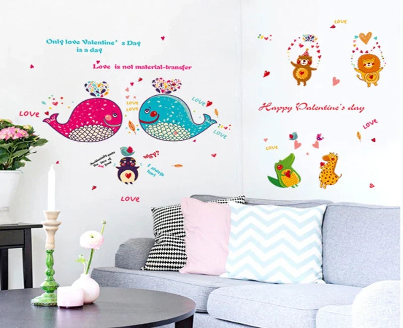 Dolphin and Fish Wall Stickers for Kids Rooms, Bathroom, Tile, Glass, Home Decorations, 5**