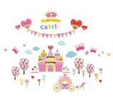 Cartoon White Princess Girl Castle Wall Sticker Abc1012